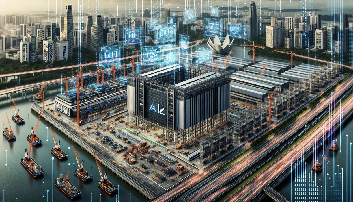 alt_text: Pabrik cerdas Micron dengan teknologi mutakhir produksi chip, simbol inovasi elektronik.