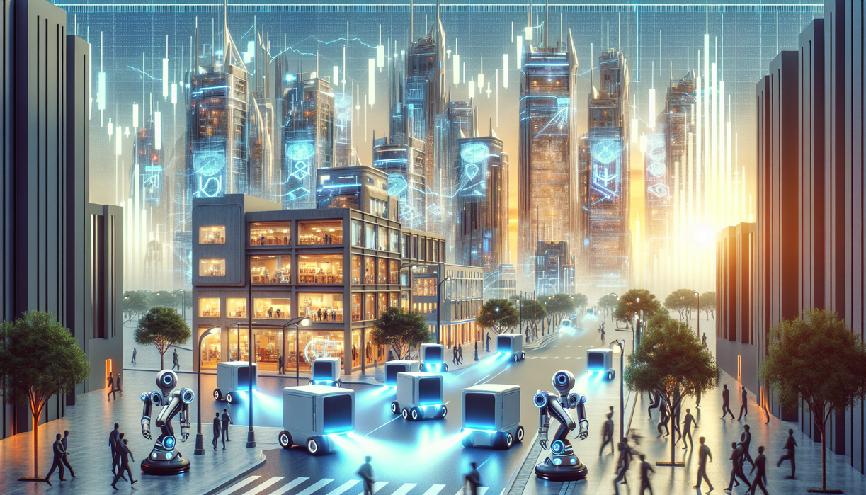 alt_text: Robot Serve Robotics SERV sedang berada di trotoar, membaca sinyal konsensus lalu lintas.