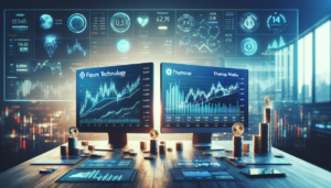 alt_text: Grafik analisis saham THUMZUP vs FIGR dengan tren dan data performa terkini.