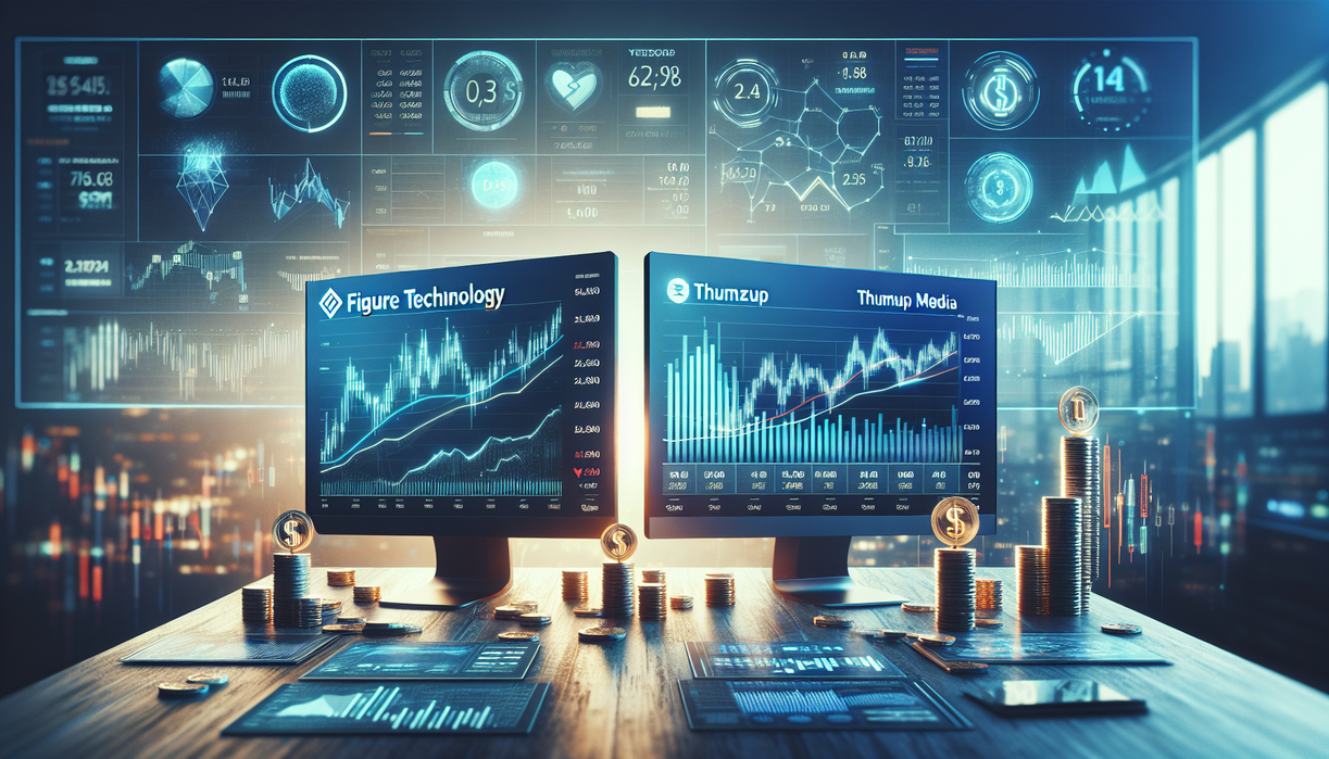 alt_text: Grafik analisis saham THUMZUP vs FIGR dengan tren dan data performa terkini.