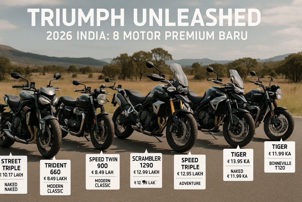 Triumph Unleashed 2026 India: 8 Motor Premium Baru