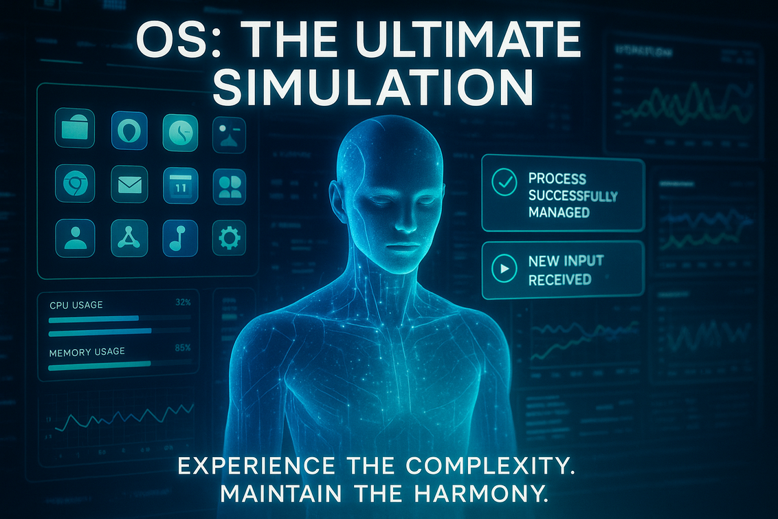 alt_text: Simulator OS: Ilustrasi kerusuhan sistem operasi yang berperan aktif.